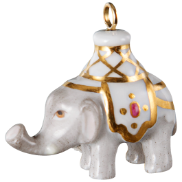 Pendant elephant blanket in white, H 3,4 cm